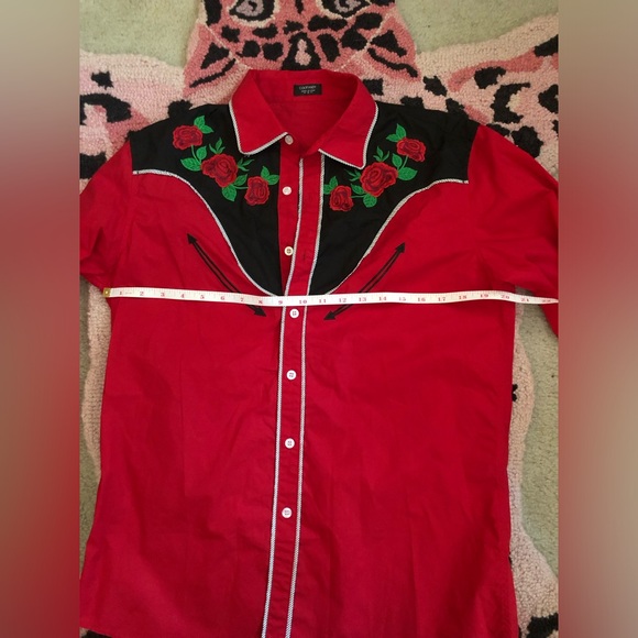 Coofandy Western Roses Shirt Size Small - Picture 3 of 5